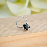 Load image into Gallery viewer, Minimalist Silver Nosepin with Black Gem
