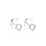 Load image into Gallery viewer, Trendy Silver Earrings with White Moti Finish.

