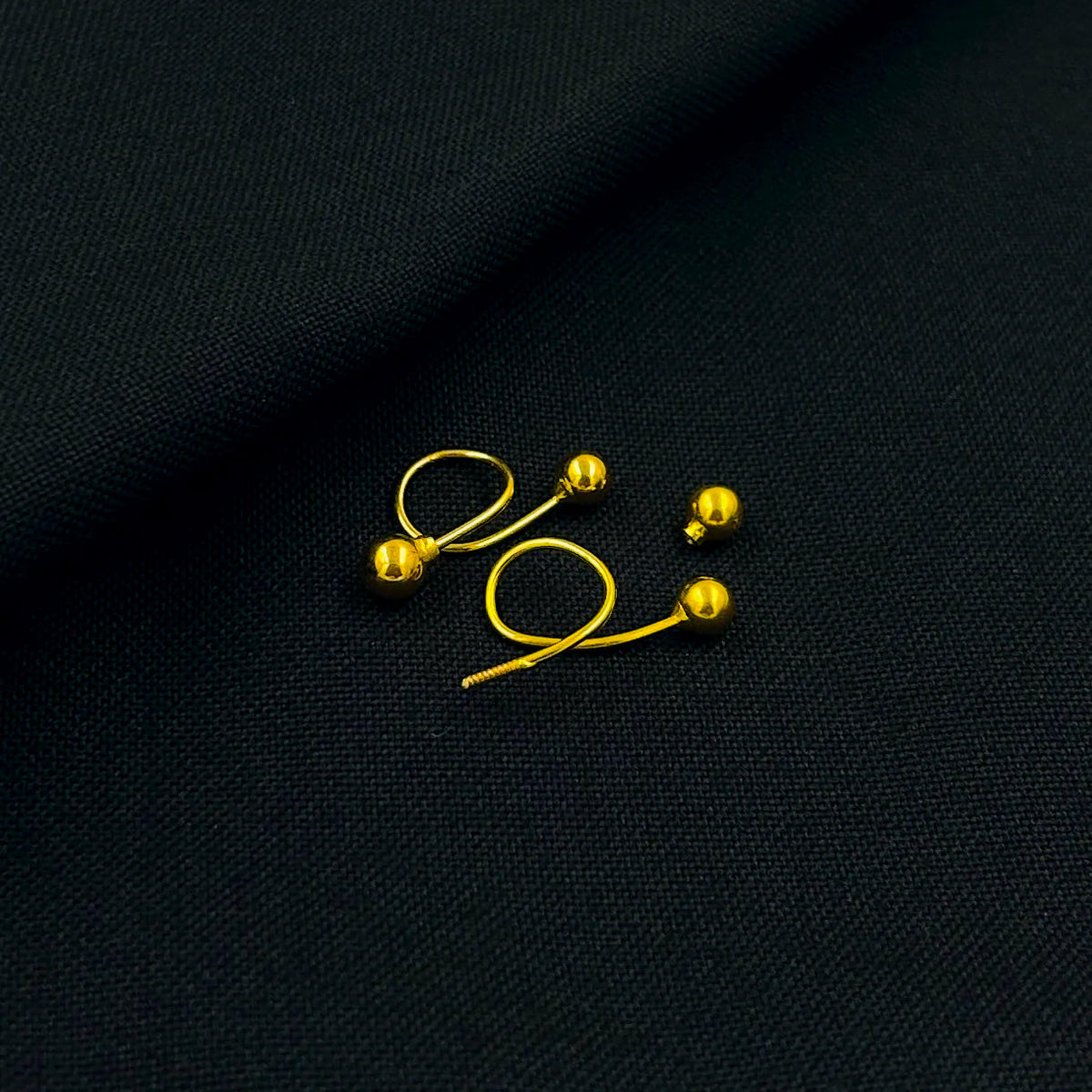 Chic solid gold plated silver ball studs for everyday elegance