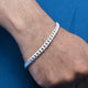 925 sterling silver curb Cuban chain bracelet designed for men.