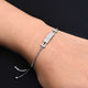 Stylish sterling silver bracelet with a modern square motif for girls.