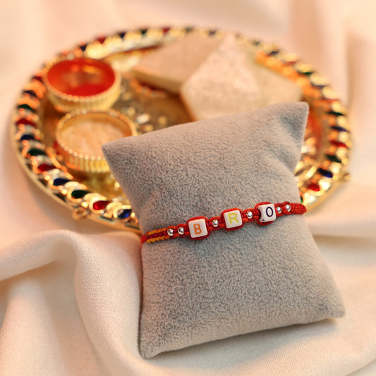 Trendy BRO Letter Silver Rakhi
