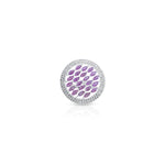 Load image into Gallery viewer, Elegant silver ring with a rounded design and light pink stones, perfect for girls.
