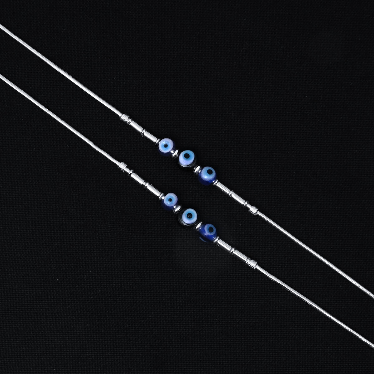 Silver evil eye anklet, perfect for daily wear & comfort