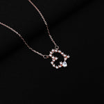 Load image into Gallery viewer, Sterling Silver Rose Gold Necklace – Heart Pendant with Sparkling White Stones.
