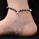 Beautiful leaf charm silver anklets for girls.