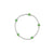 Trendy silver bracelet with green beads designed for girls.