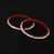 Stylish silver and red plastic bangles, available as a pair.