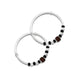 Silver baby kada bangles featuring attractive Rudraksha beads.