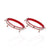 Silver bangles with gorgeous red beads.