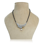 Load image into Gallery viewer, Luxurious white silver mangalsutra with leaf design
