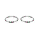 Elegant silver bangles set with stunning gemstone accents.