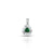 Elegant silver pendant featuring a triangle design with green and CZ stones.