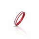 Elegant silver bangles with 'Diva's Grace' design in red for women.