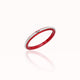 Elegant red plastic bangles with silver accents, sold in pairs.