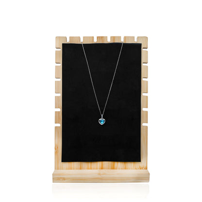Beautiful Silver Necklace with Ocean Blue Heart Stone – Perfect for All Occasions.