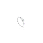 Load image into Gallery viewer, Silver Heart Ring with Pink Gemstones
