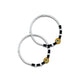 Silver kada payal with yellow evil eye and black-silver beads for baby