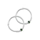 Silver kada for baby featuring elegant green pearls.