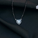 Load image into Gallery viewer, Elegant mangalsutra with black beads and heart pendant.
