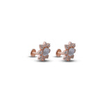 Load image into Gallery viewer, Elegant silver flower-shaped earrings featuring a pearl in the middle

