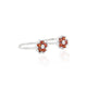 Unique silver toe rings with bright sparkling orange flowers.