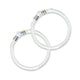 Silver girls' kada pair featuring solitaire and colorful accents.