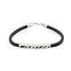 Silver Cartier bracelet with black accents, suitable for men and women.