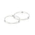 Silver bangles with bold white gems.