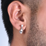 Load image into Gallery viewer, Boys Silver Bali Earrings with Plain Look &amp; Stones
