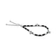 Girls' anklet featuring sterling silver, black beads, and silver ball accents.