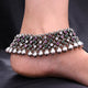 Elegant silver anklet featuring a heavy design perfect for brides.