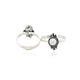 Beautifully crafted silver toe rings showcasing intricate white gem flowers.