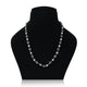 Silver chain with lining beads, stylish accessory for boys.