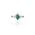 Charming 925 silver ring for girls featuring a beautiful green gemstone