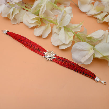 Silver Dhaga Moli with Sun Symbol in Royal Design