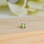 Load image into Gallery viewer, Delicate Silver Nosepin, Green Stone
