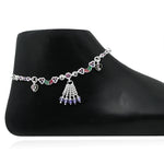 Load image into Gallery viewer, Beautiful Silver Anklet with Lightweight Multicolor Stones for Grace
