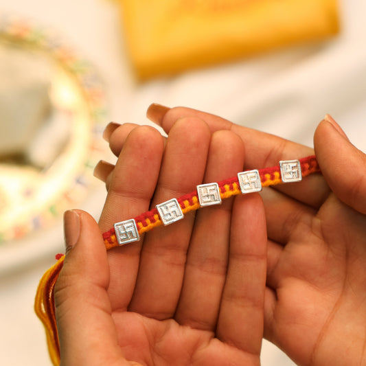 Blessed Swastik Buds Rakhi