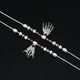 Elegant anklet featuring charming colorful pearls and silver beads.