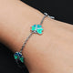 Sterling silver bracelet with attractive teal and blue butterfly design for girls.