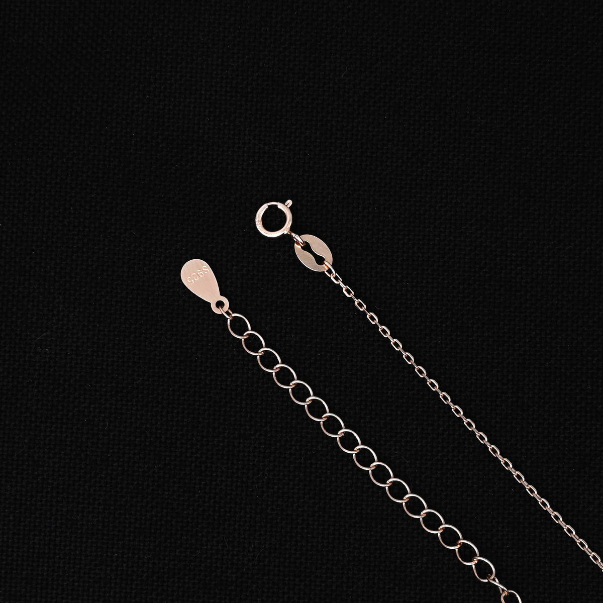 Timeless silver rose gold necklace – solid heart pendant with white gem & love design