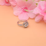 Load image into Gallery viewer, Silver Ring with Diamond-Shaped Center Stone – Elegant &amp; Timeless Design.
