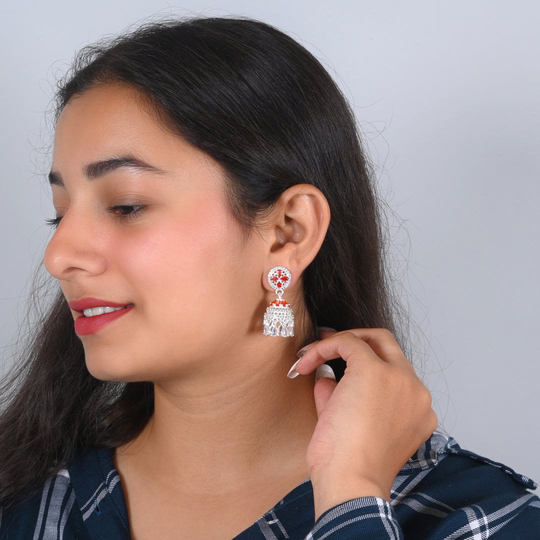 Graceful Silver Jhumka Earrings for Festive Celebrations