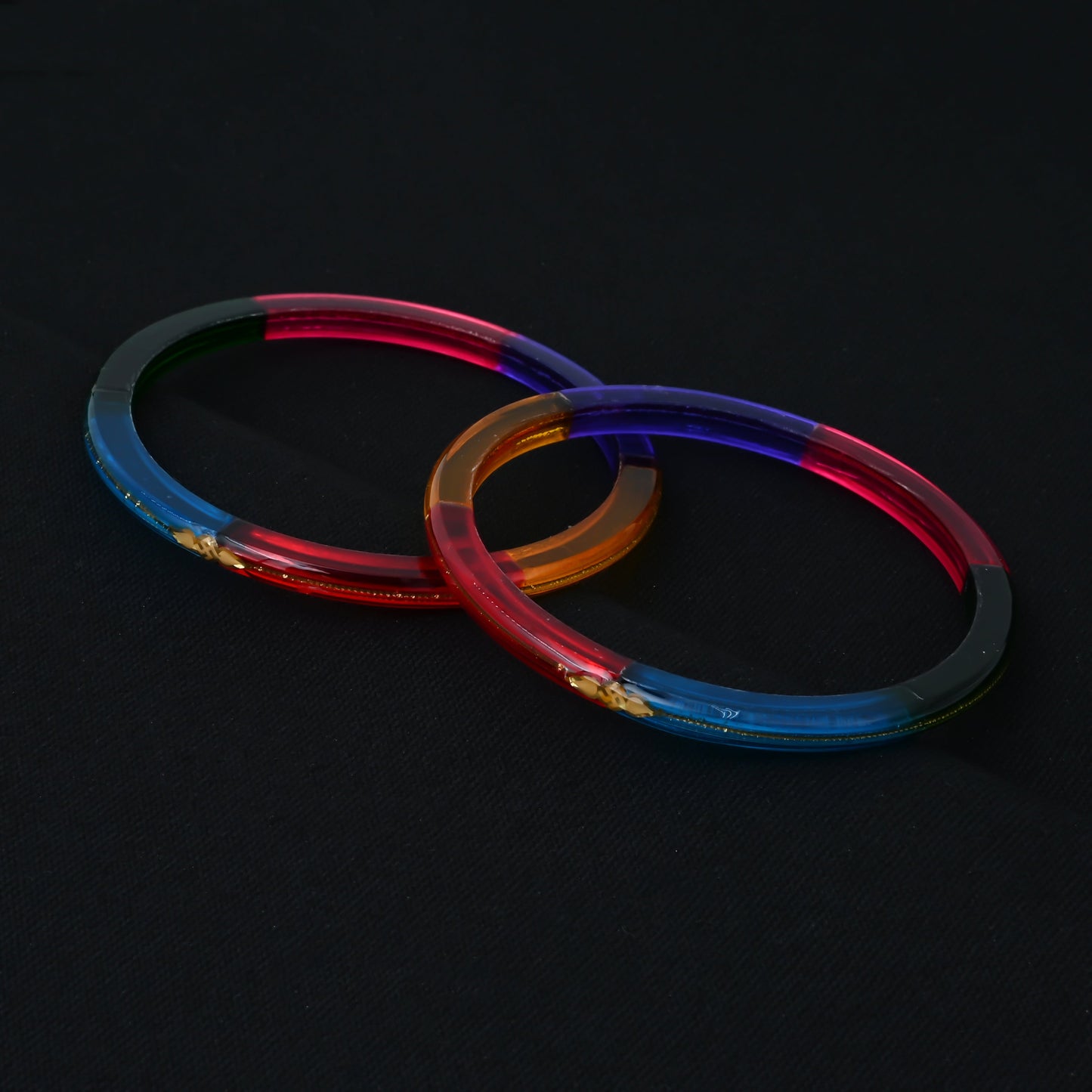 Exclusive Classic Gold-Plated Colorful Bangles for Women