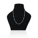 Silver chain featuring black beads, designed for boys.