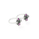 Charming silver toe ring showcasing a sophisticated purple detail.