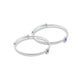 Sterling silver kada with center purple flower design.