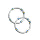 Silver kada with red and blue loops for newborns and babies.