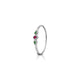 Silver bracelet featuring a pink oval-shaped gemstone, designed for girls.